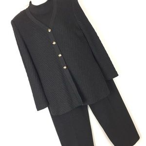 St. John Collection // size 12 black 3 piece suit